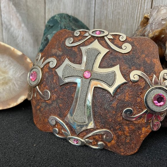 Hand crafted Rustic Cross Belt Buckle main image 6